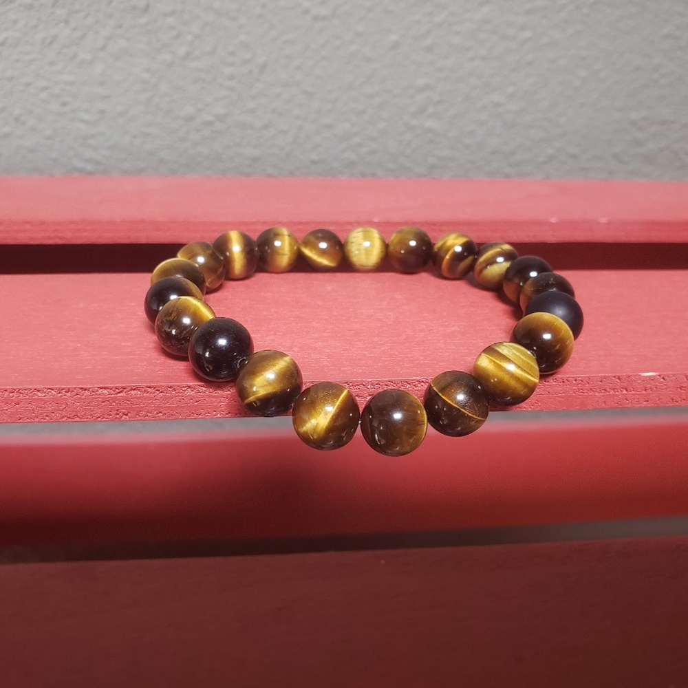 West Coast Jewelry Natural Brown Stone Beaded Bracelet America Eagle Exclusive